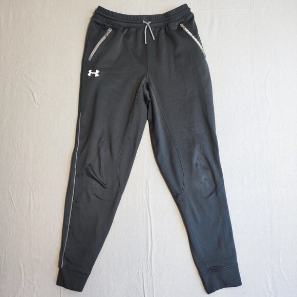 Under Armour sweatpants boys size XL black loose fit zip pockets - Picture 1 of 13